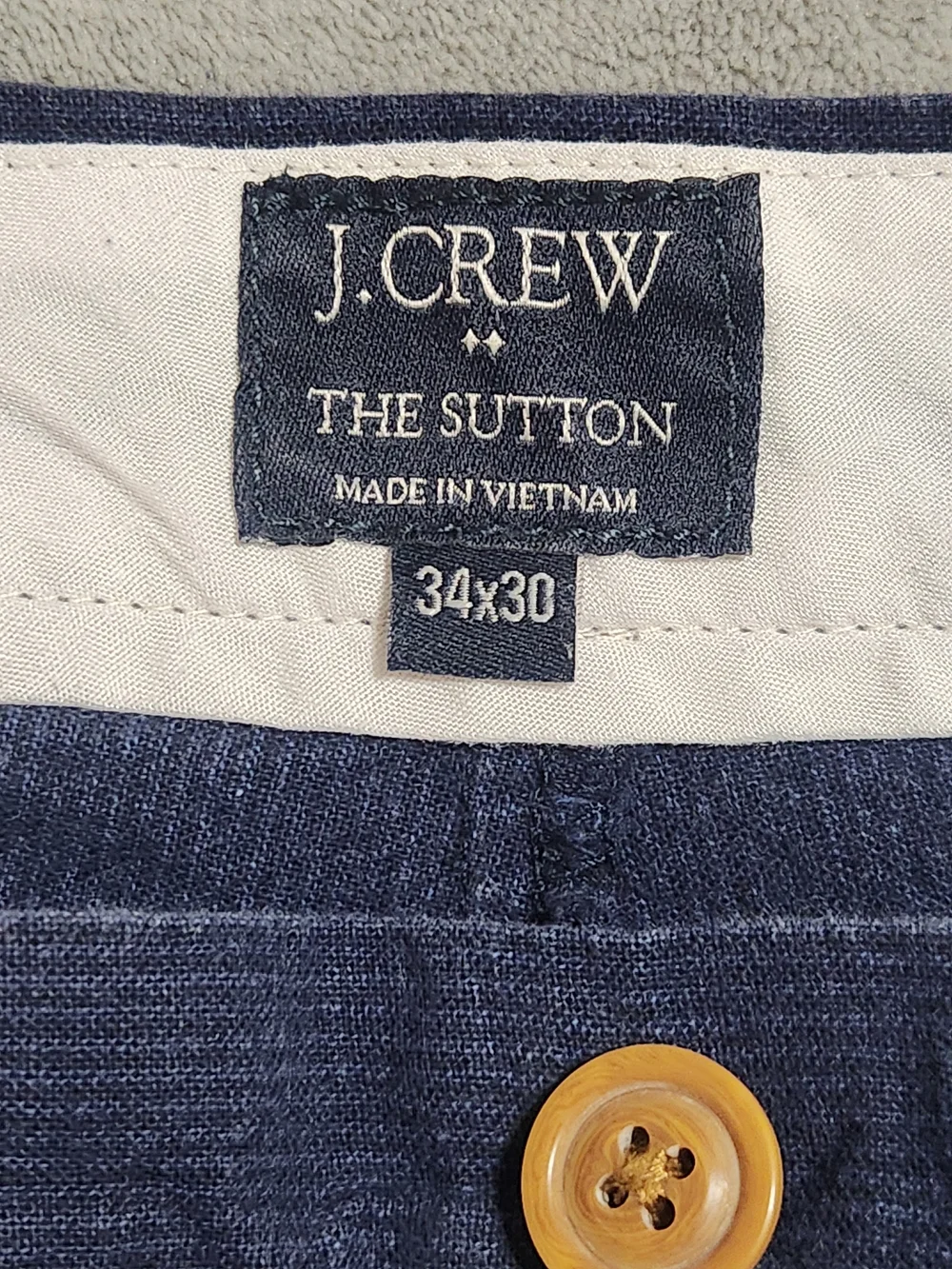 J.Crew The Sutton Blue Linen Blend Pants 34x30